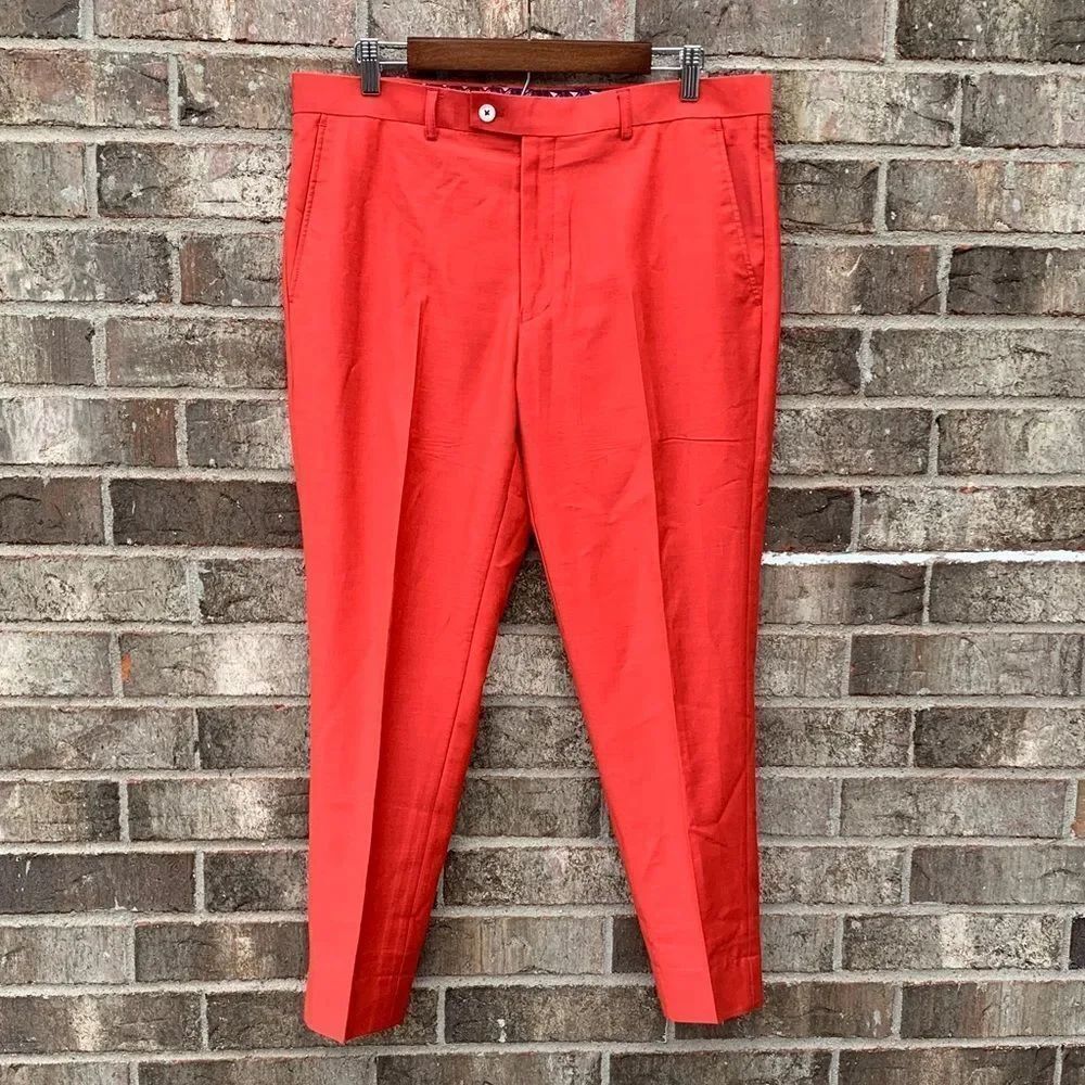 Take 50% OFF- Paisley & Gray Men's Red Pants, Size-W34/32L